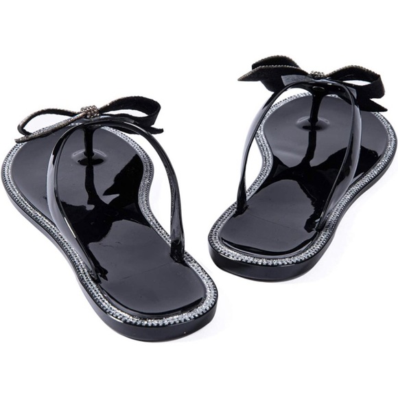 NWOT - Flip Flops with Rhinestones and Bows. - Picture 3 of 5